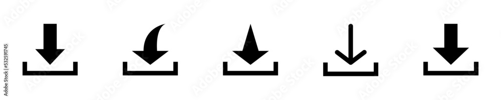 Conjunto de icono de descarga. Concepto de descargar. Botón de descarga. Ilustración vectorial Conjunto de icono de descarga. Concepto de descargar. Botón de descarga. Ilustración vectorial