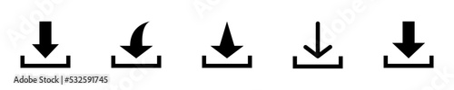 Conjunto de icono de descarga. Concepto de descargar. Botón de descarga. Ilustración vectorial