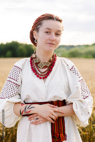 Girl in Ukrainian traditional clothes  photo