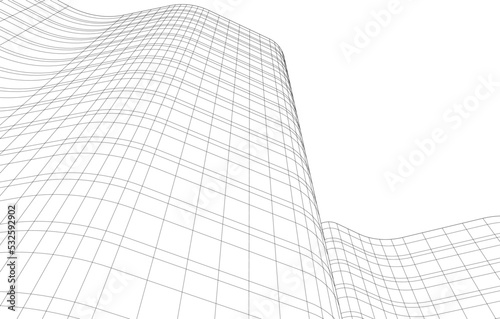 Modern architecture building vector 3d illustration