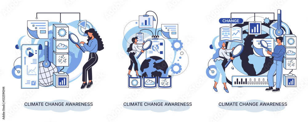 Fototapeta premium Change climate awareness metaphor, saving planet, World Environment Day, global warming ecological problems. human-induced observed and projected long-term changes mean climate. Nature saving strategy