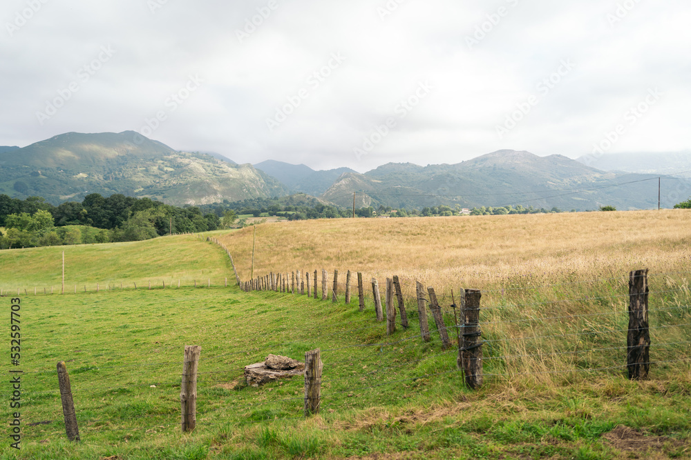 Farm fields in the mountains Farm fields in the mountains