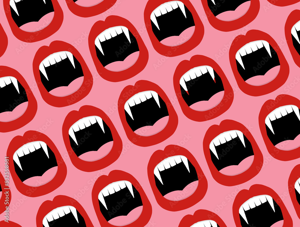 Halloween vampire sharp fangs mouth illustration Halloween vampire sharp fangs mouth illustration