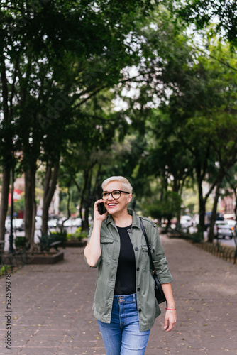 Woman Answering The Phone photo