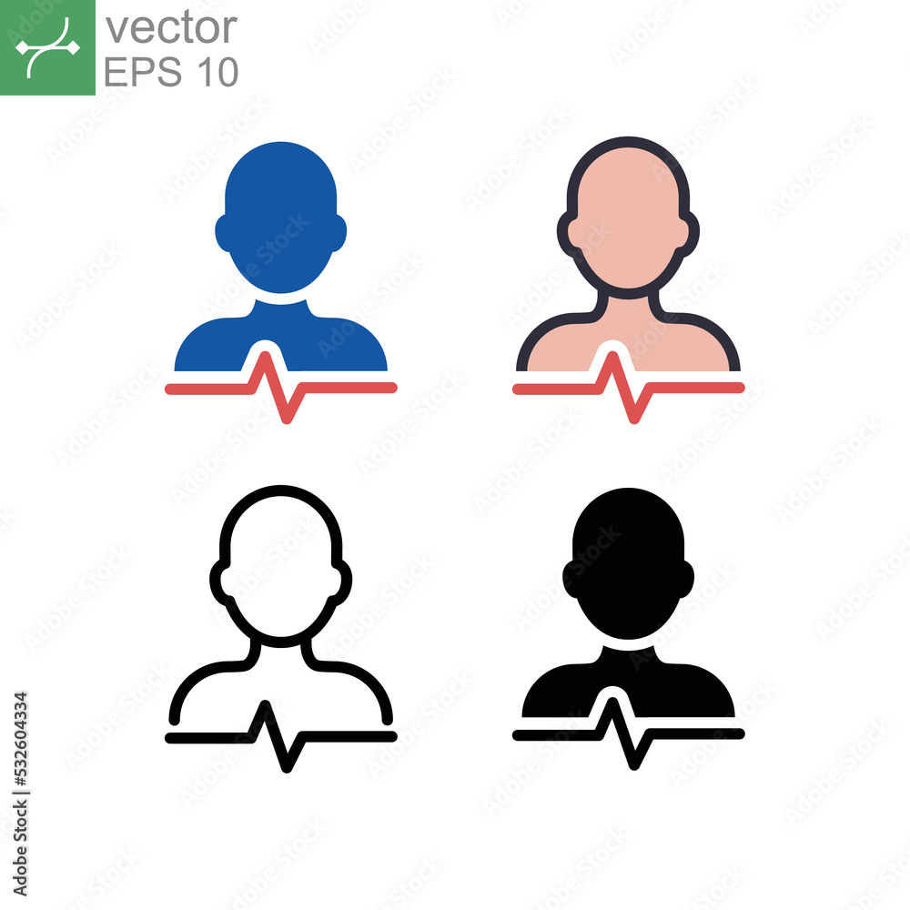 Man in Heartbeats monitor check up. Cardio workout in outline. Heart line cardiogram. Human Pulse heart sign. People heart rate vector icon. Vector illustration. Design on white background. EPS 10 Man in Heartbeats monitor check up. Cardio workout in outline. Heart line cardiogram. Human Pulse heart sign. People heart rate vector icon. Vector illustration. Design on white background. EPS 10