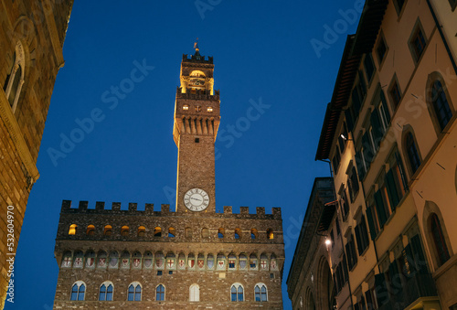 Palazzo Vecchio lit at night