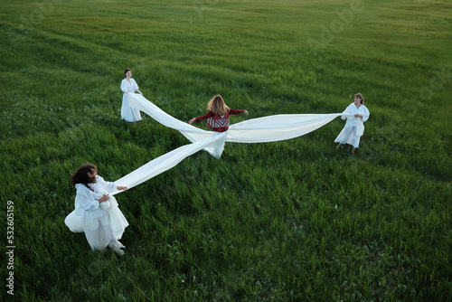 Pagan Women On Meadow photo