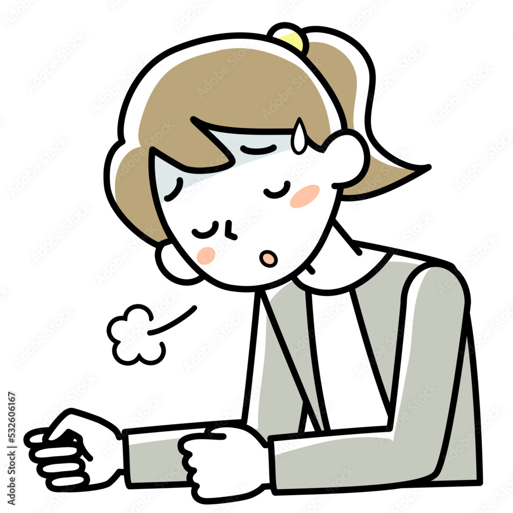 倦怠感に悩む若い女性の上半身 倦怠感に悩む若い女性の上半身