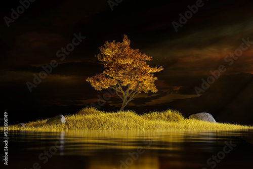 Tree in a surreal landscape photo