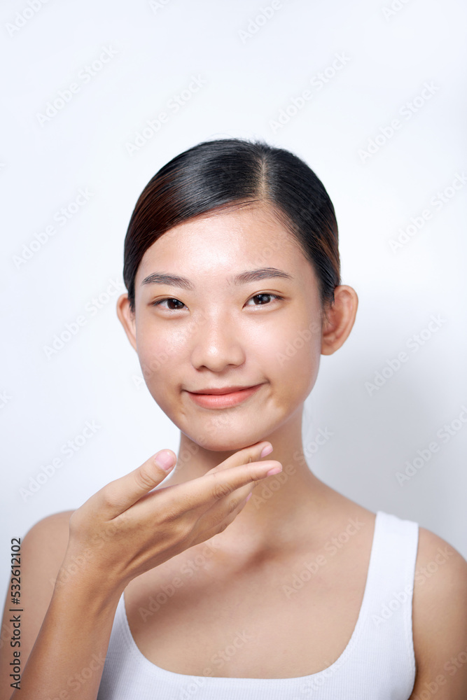 Portrait beautiful young asian woman clean fresh bare skin concept. Portrait beautiful young asian woman clean fresh bare skin concept.