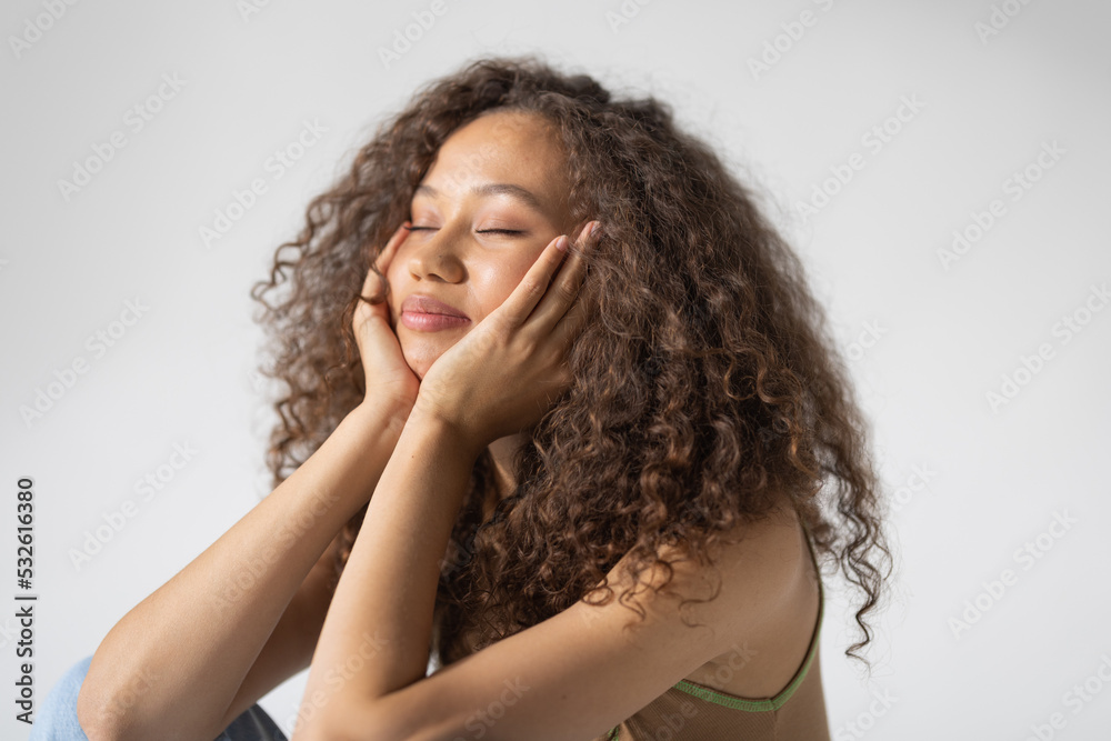 Portrait of woman with afro hair Portrait of woman with afro hair