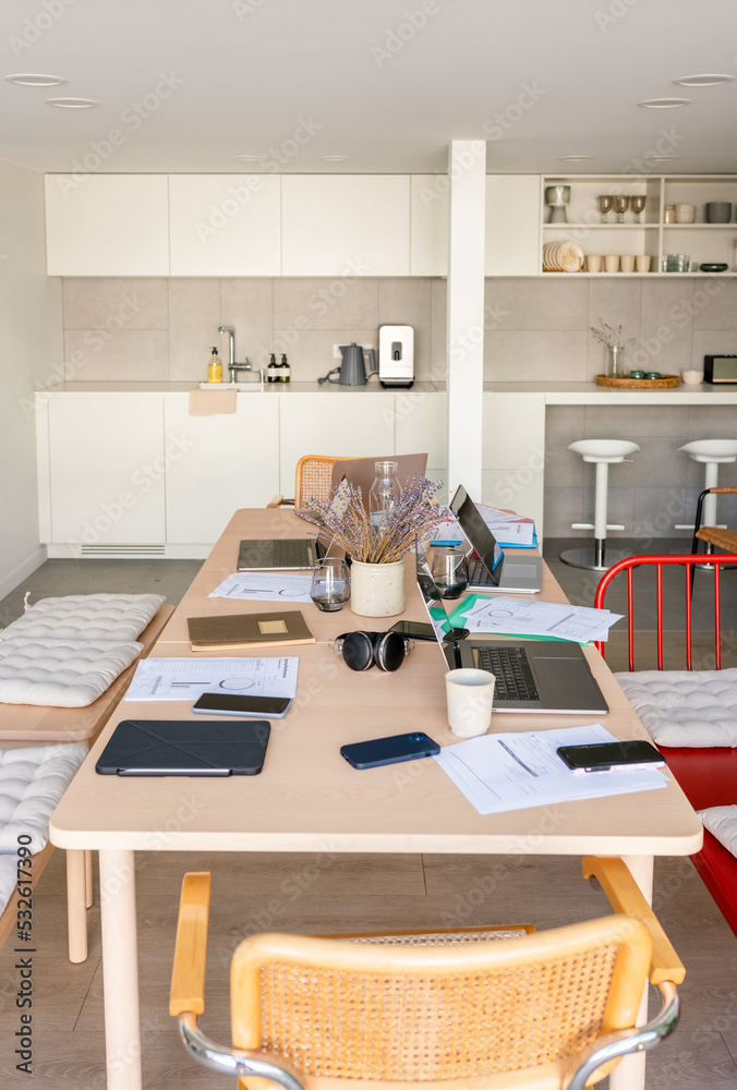 Co Working Tabletop With Laptops Co Working Tabletop With Laptops