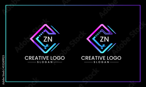 ZN Letter initial Logo Design, ZN Feminine logo beauty monogram and elegant, Abstract ZN letter modern lettermarks