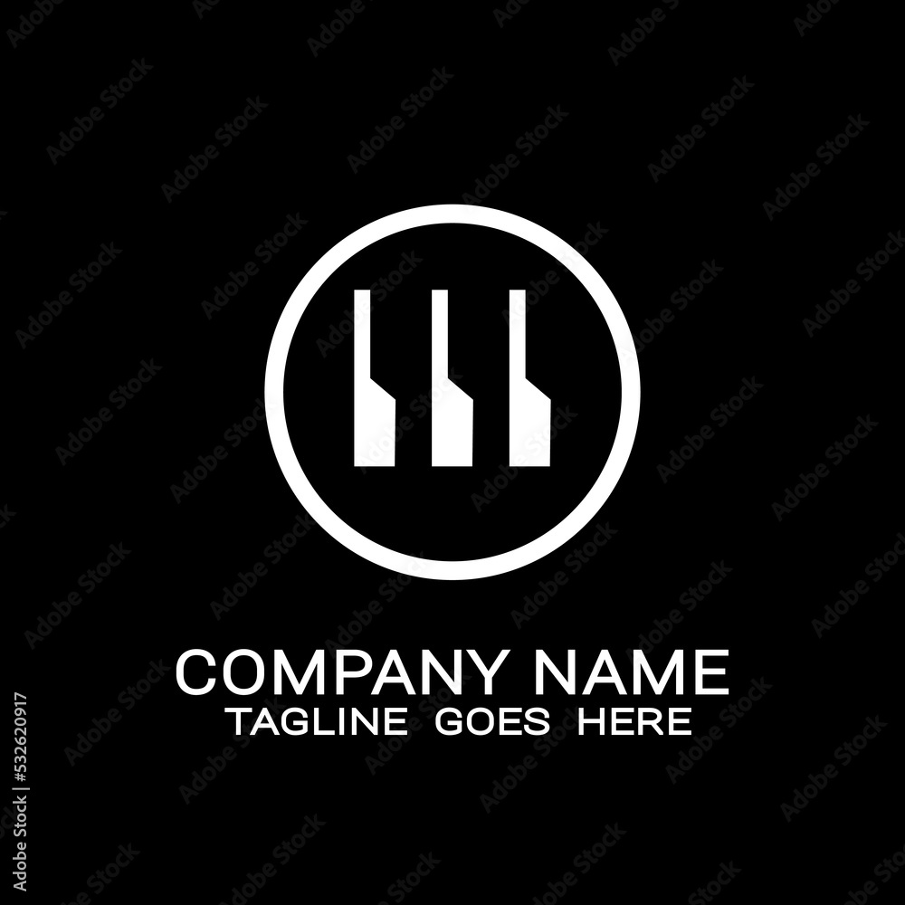 logo template three lines inside a circle. logo template three lines inside a circle.