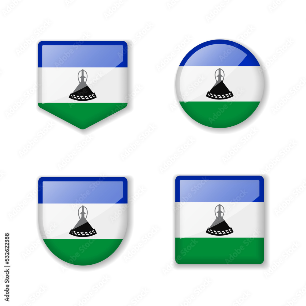 Flags of Lesotho - glossy collection.