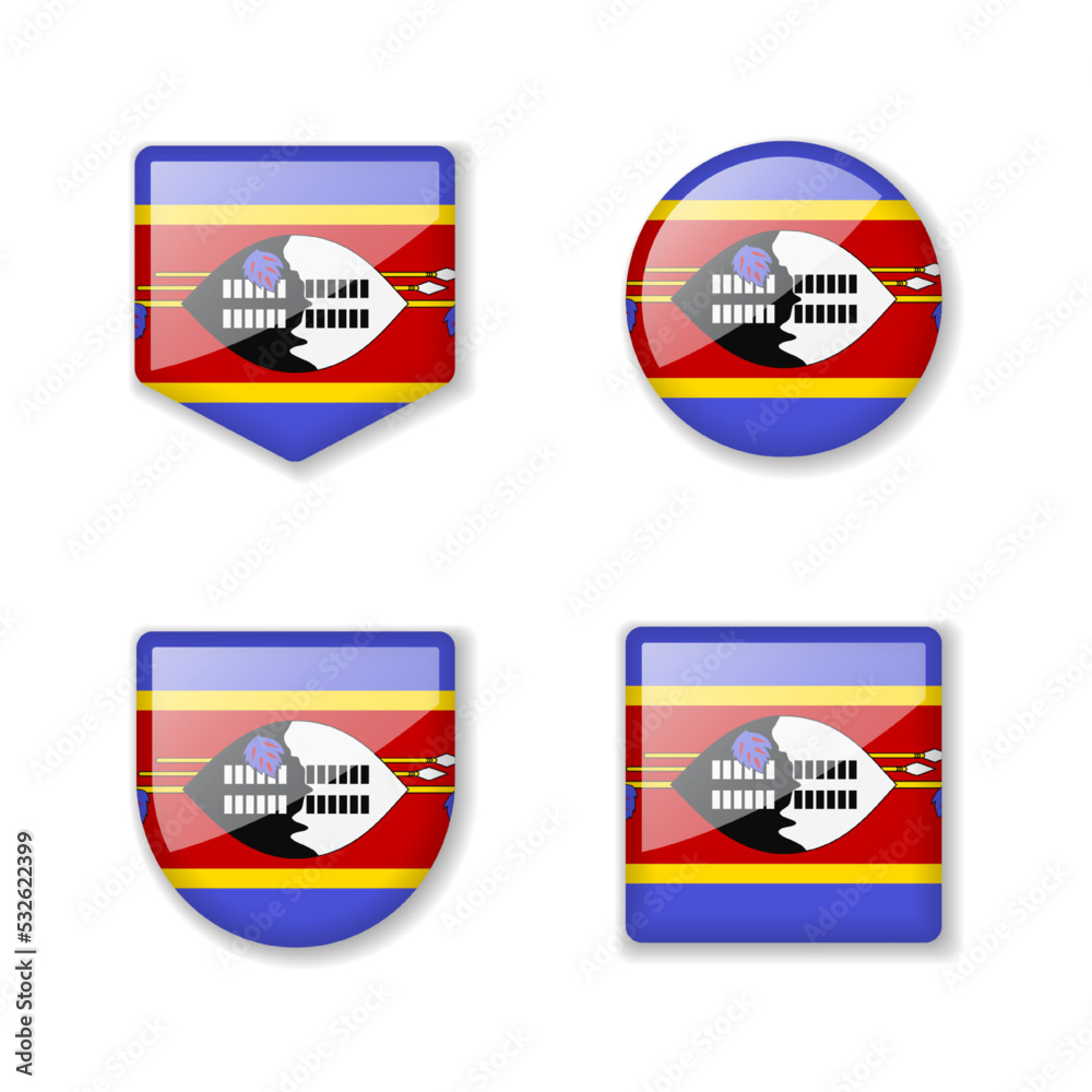 Flags of Eswatini - glossy collection.