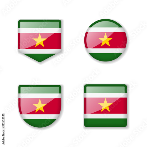 Free Download Flags of Suriname - glossy collection. - GFXLoad