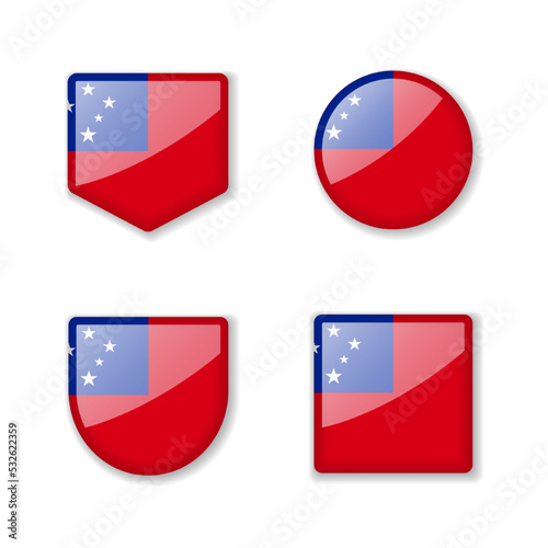 Free Download Flags of Samoa - glossy collection. - GFXLoad