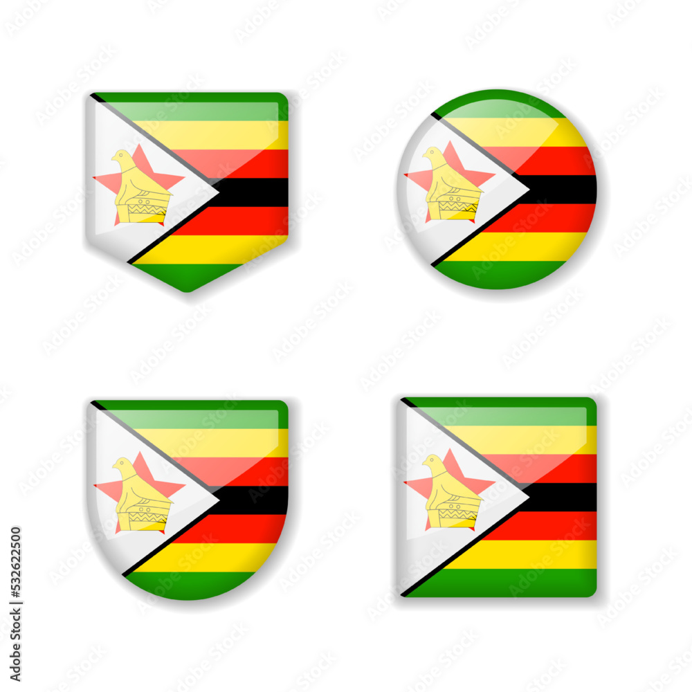Flags of Zimbabwe - glossy collection. Flags of Zimbabwe - glossy collection.