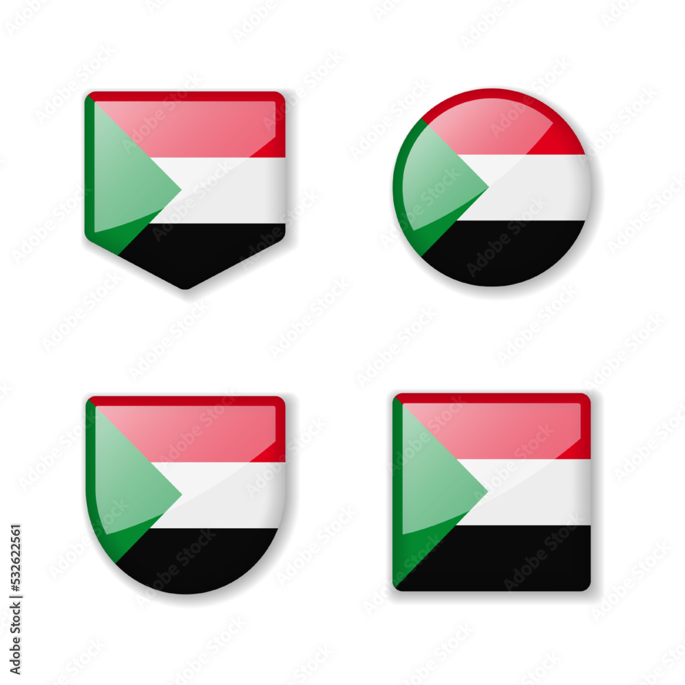 Flags of Sudan - glossy collection. Flags of Sudan - glossy collection.