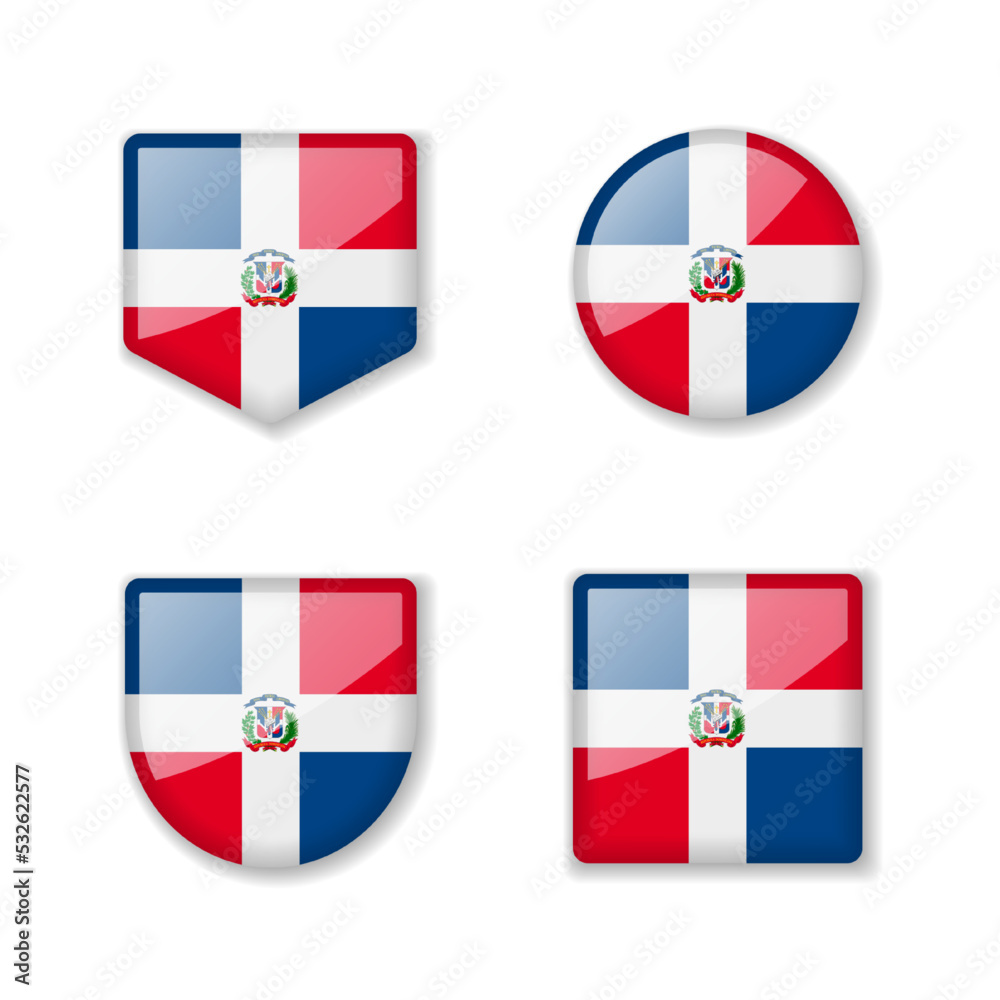 Flags of Dominican Republic - glossy collection. Flags of Dominican Republic - glossy collection.