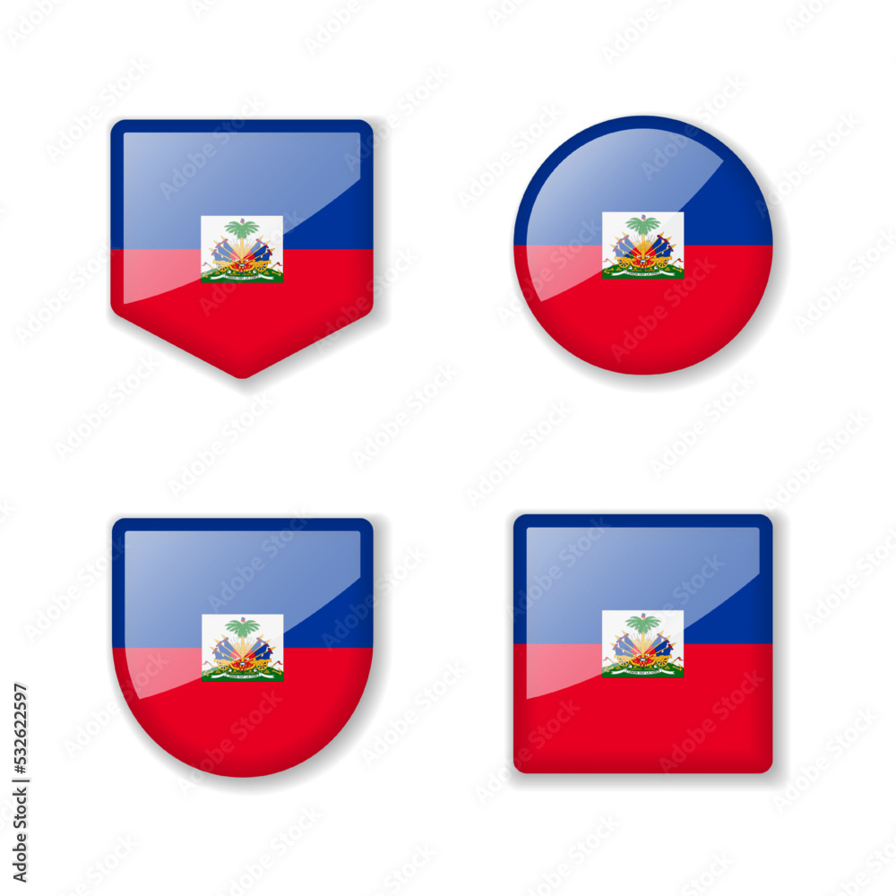 Fototapeta premium Flags of Haiti - glossy collection.