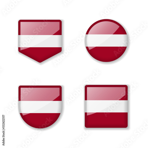 Free Download Flags of Latvia - glossy collection. - GFXLoad