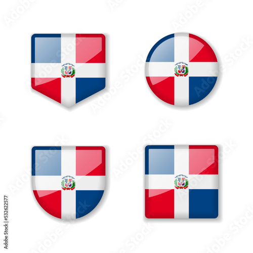 Flags of Dominican Republic - glossy collection. Free Download Flags of Dominican Republic - glossy collection. - GFXLoad