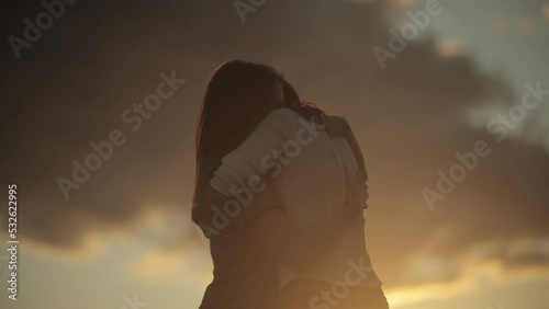 Women comforting friendly hug friends hugging empathy compassion grief love slow motion