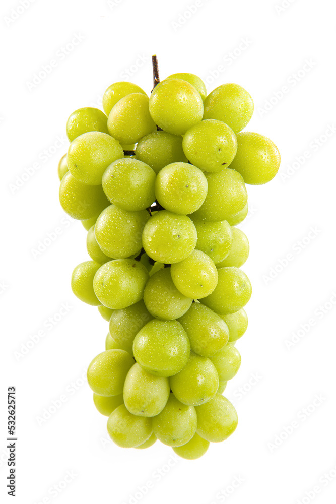 bunch of fresh green Shine Muscat grape isolated on white background bunch of fresh green Shine Muscat grape isolated on white background