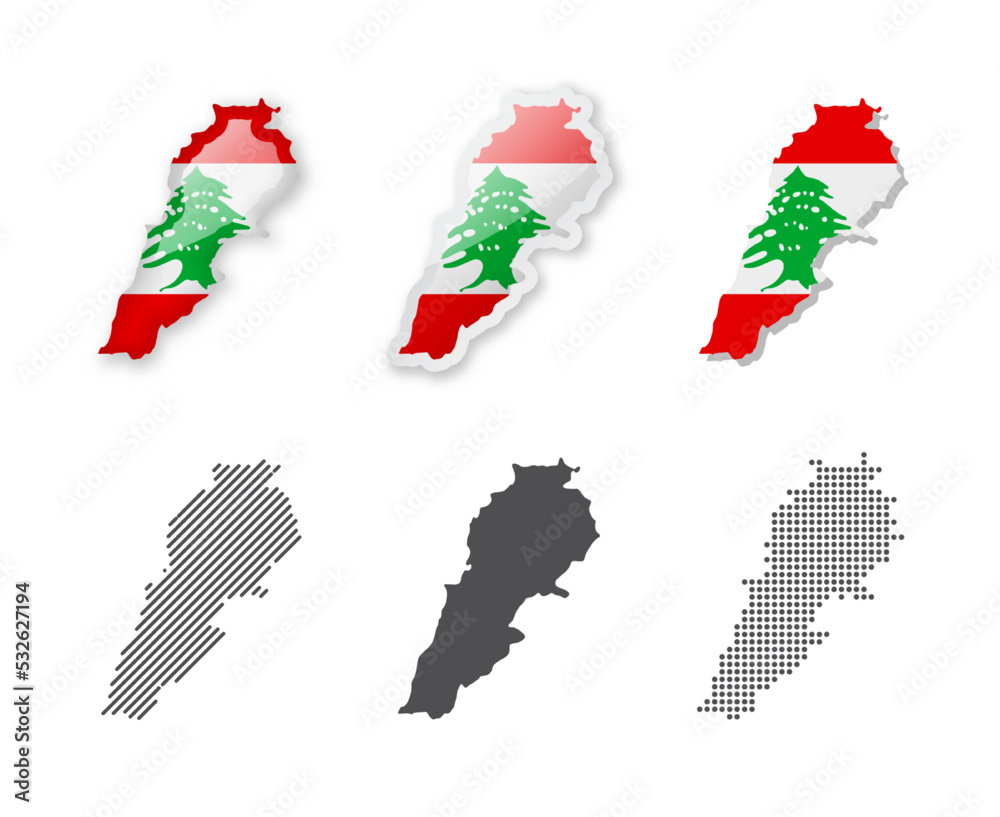 Lebanon - Maps Collection. Six maps of different designs.