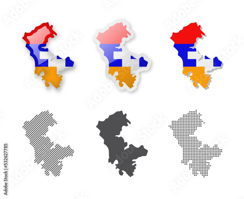 Nagorno Karabakh - Maps Collection. Six maps of different designs.