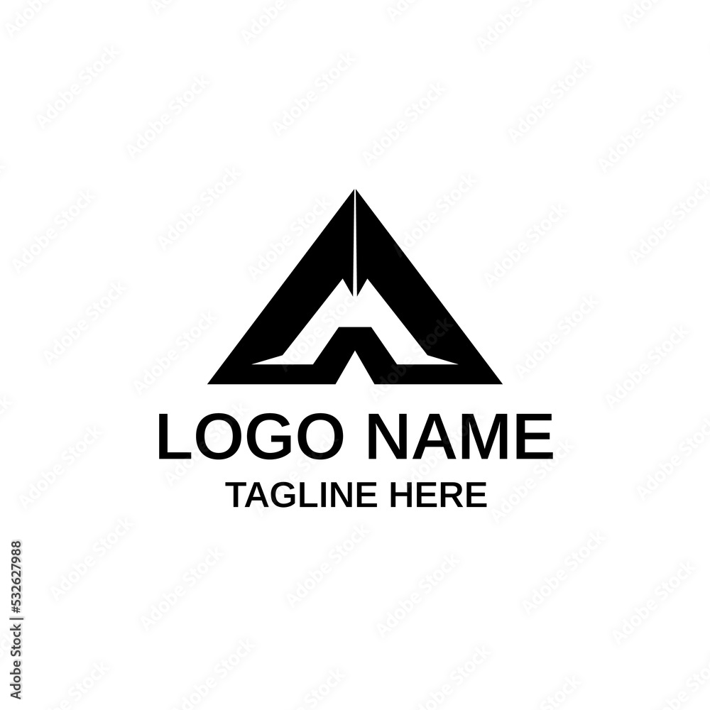 Letter M with arrow logo design Letter M with arrow logo design