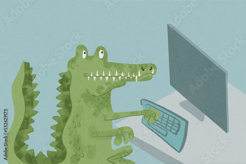 The sharp office crocodile