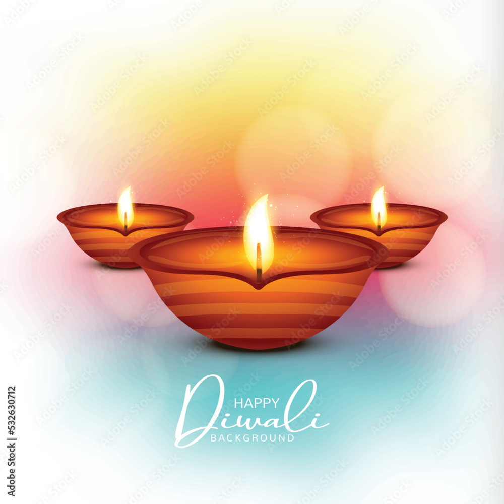 Illustration of burning diya on happy diwali holiday background Illustration of burning diya on happy diwali holiday background