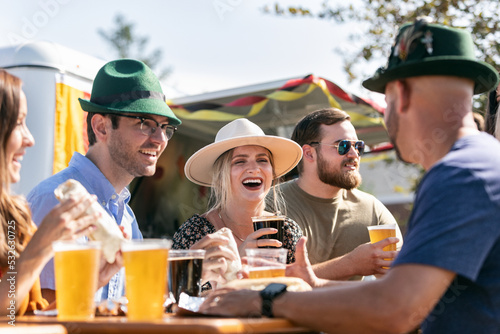 Beer: Woman Laughs At Oktoberfest photo