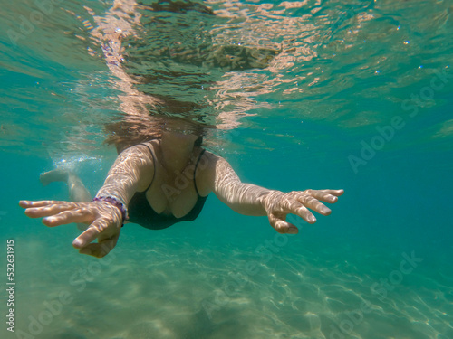 swimming with head out of the water