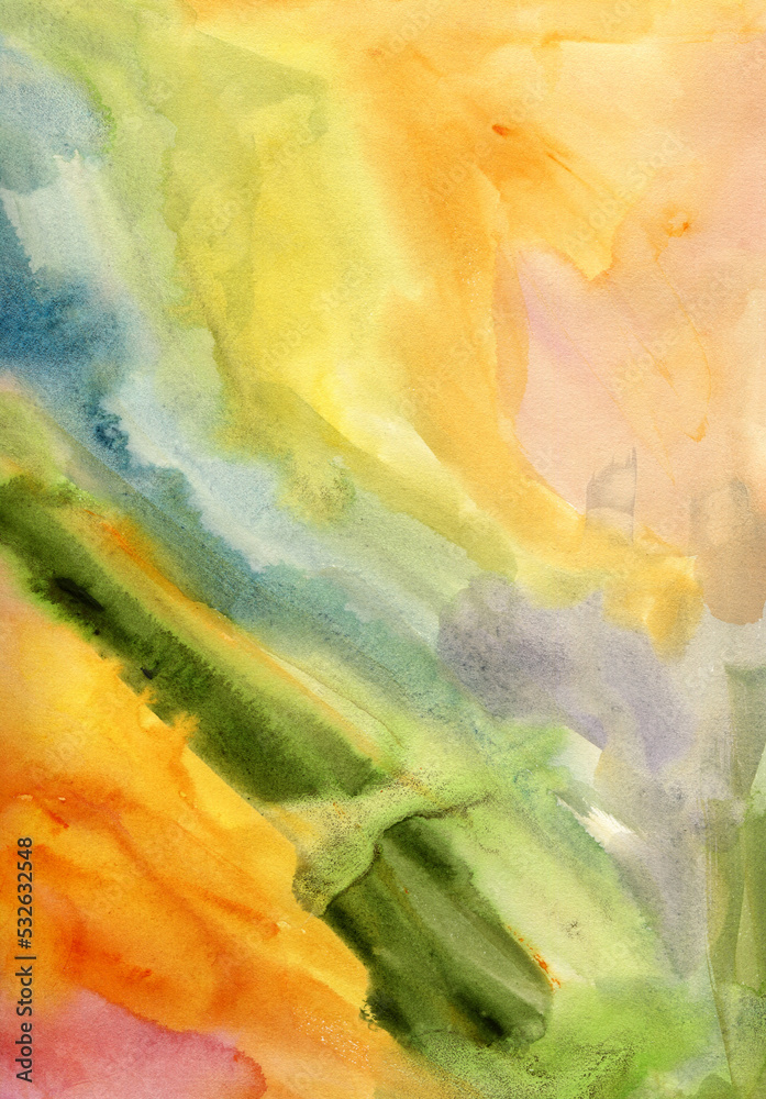 Warm green and yellow watercolor abstract texture Warm green and yellow watercolor abstract texture