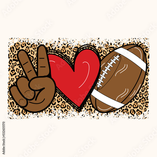 #Peace #Love #Football, American football t shirt design, Rugby t shirt design, Gaming Sorts, track silhouette of ball, Typography T shirt Design,