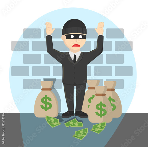 businessman thief caught design people