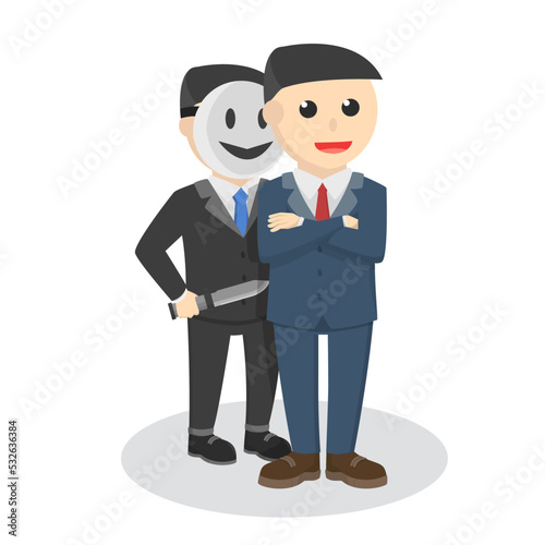 businessman ready to stab in the back