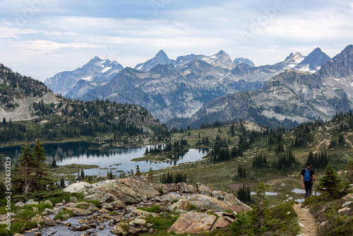 hiking in the mountains