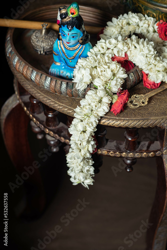 Pooja Setup to celebrate krishna Jayanti photo