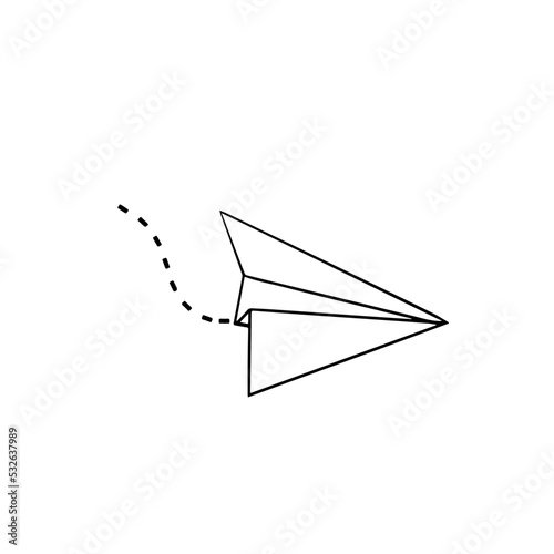 Paper plane, white paper airplanes from different direction, message flat vector symbols, origami aircraft illustration