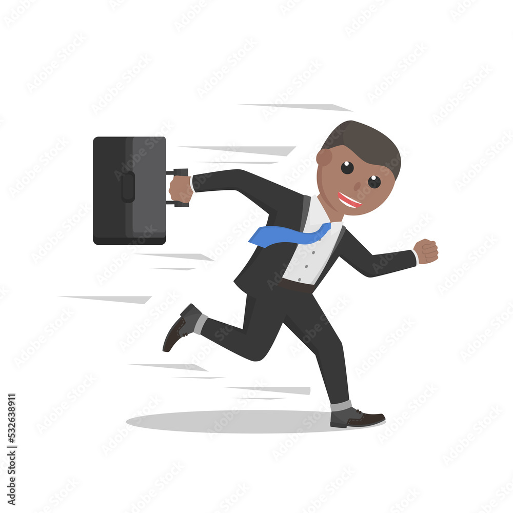businessman africa running to office businessman africa running to office
