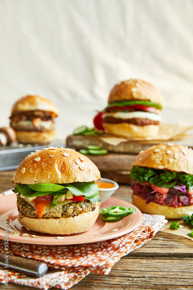 Four Plant Based Burgers Four Plant Based Burgers