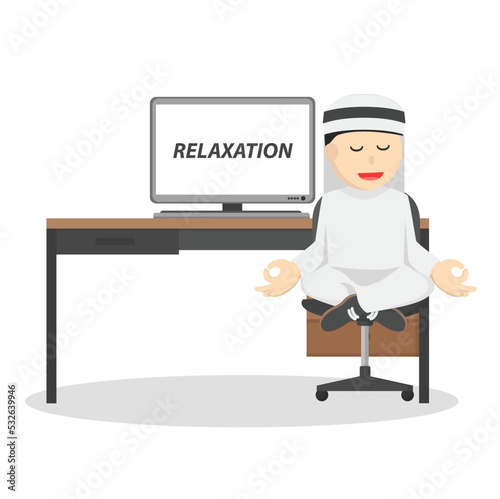 businessman arabian relaxation in office