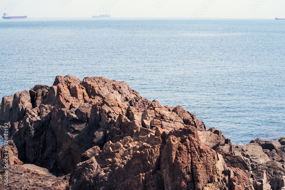 Sea rock on the ocean coast