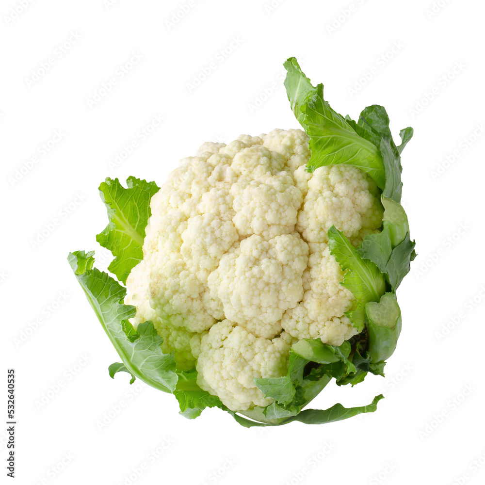 Foto Fresh Cauliflower isolated over alpha background