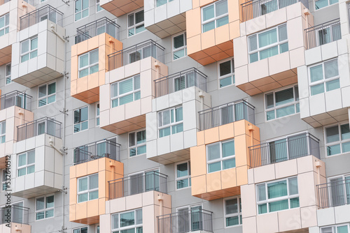 Light orange gradation building close-up.